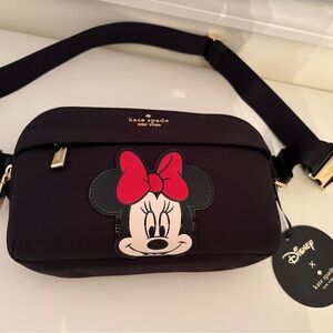 Kate Spade Black Crossbody Bag with Minnie Mouse Design